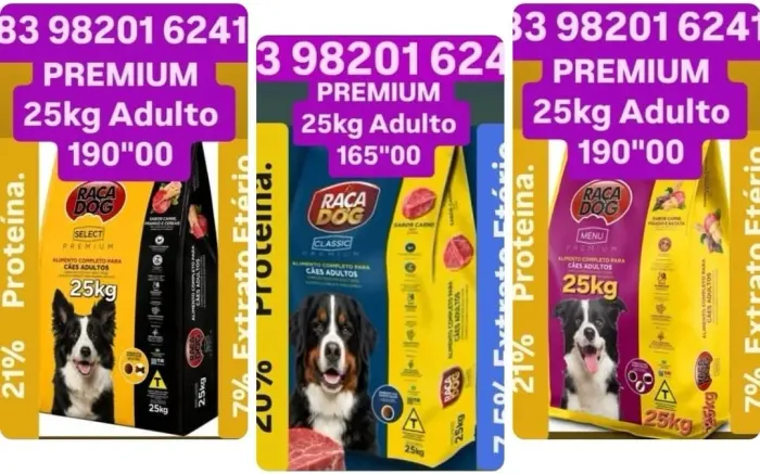 RAÇÃO RAÇADOG CLASSIC/SELECT/PREMIUM 25KG ADULTO