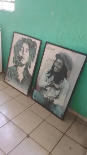 Par de Quadros Decorativos Grandes - Bob Marley e Estilo Pop