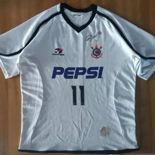 camisa original 2001 corinthians #11 ricardinho topper branca tamanho p