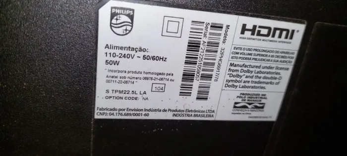 TV PHILIPS 32PHG6917/78 (Tela trincada)