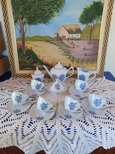 Jogo de chá porcelana pozzani