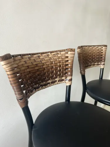 2 banquetas altas encosto juncado cappuccino