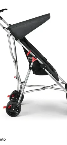 Carrinho Estilo Guarda Chuva Multikids Baby Pocket Preto Com Chassi De Cor Prateado