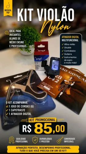 Kit violão nylon iniciante ou intermediário