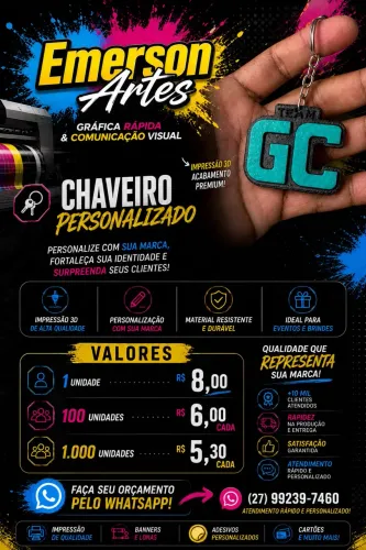 Chaveiros Personalizados 3D
