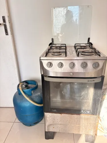 Fogão 4 bocas inox forno funcionando