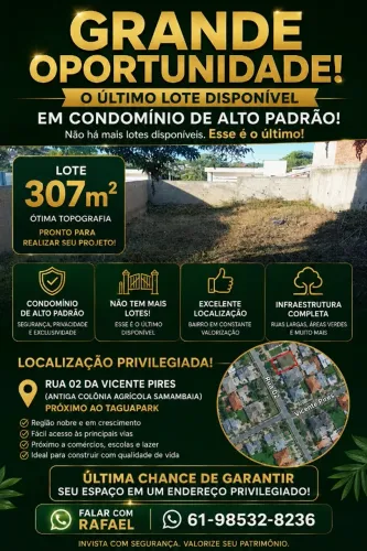 Lote 307m RUA 02 Vicente pires 