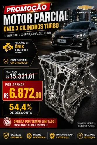 Motor Parcial Ônix 3 cilindro TURBO 2022 a 2026