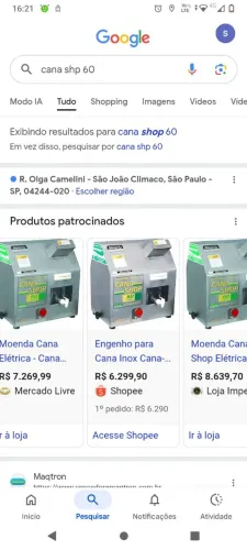 Vendo máquina de caldo de cana cana shopp 60 nova
