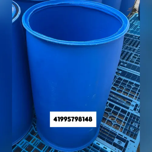 Tambor de plástico 250 litros sem tampa, bombona lavada, barril resistente 