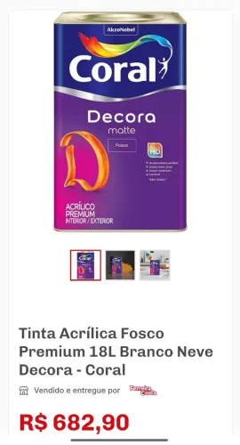 Tinta acrílica branco neve