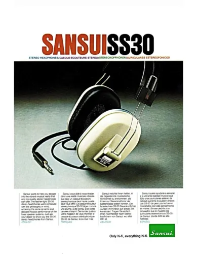 Fone de ouvido Sansui SS-30 stereo headphone 1976