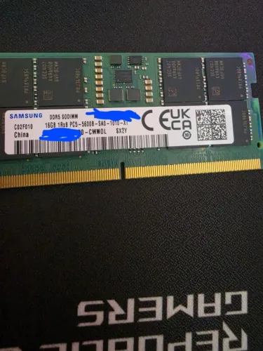 Memória ddr5 16 gb notebook 5600 mhz samsung