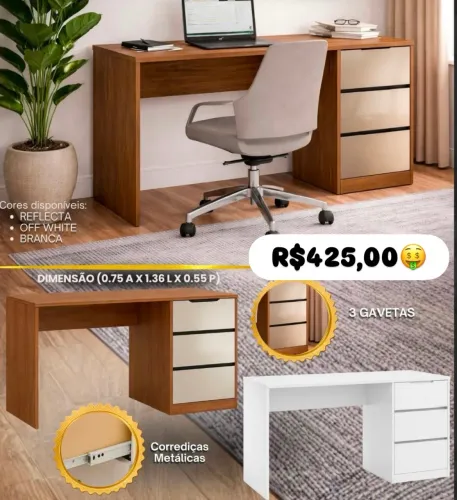 Escrivaninha 3Gavetas