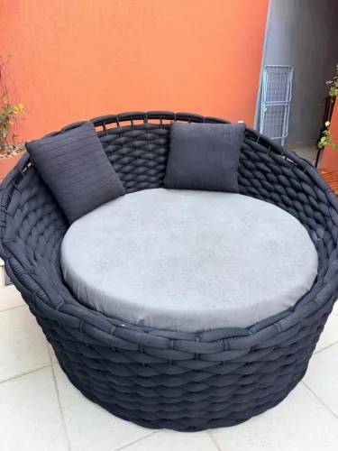 chaise redonda em tricô náutico
