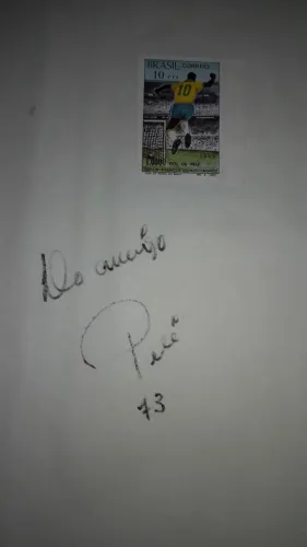 Autografo de Pelé + selo 1000 gols Autenticado