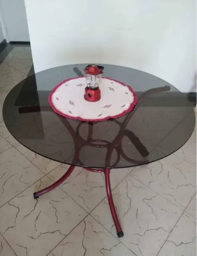 Mesa redonda vidro 8mm