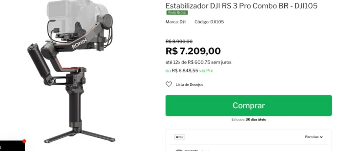 Estabilizador DJI RS 3 Pro Combo