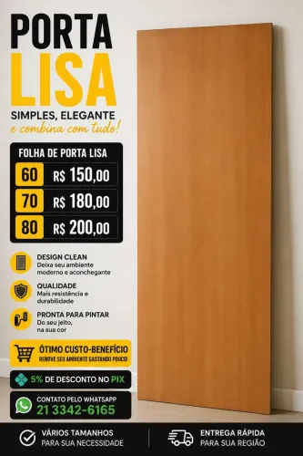 PORTA LISA SEMI-OCA - 60,70 e 80cm