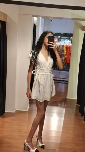 Vestido Zara branco de algodão