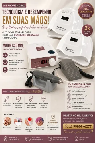 Motor e cabines para unha e gel