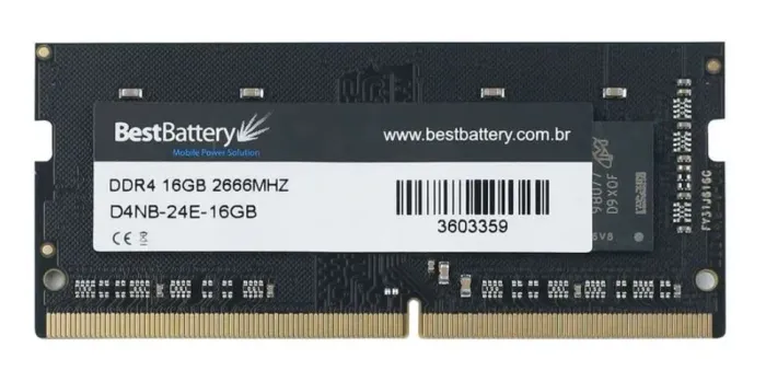 MEMÓRIA 16GB DDR4 NOTE 2.666MHZ BESTBATTERY - NOVA - C/GARANTIA