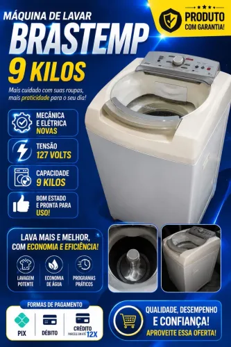 Máquina de lavar BRASTEMP 9KG