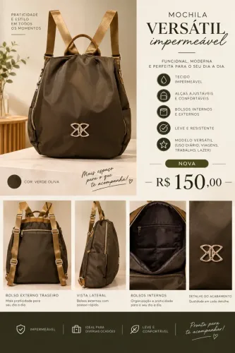 Mochila impermeável
