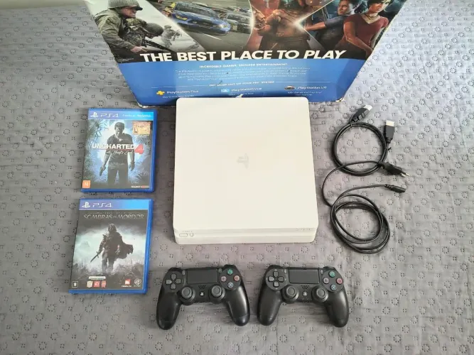 SONY PLAYSTATION 4 SLIM GLACIER WHITE COMPLETO