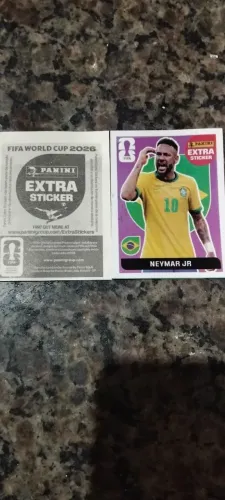 Figurinhas da copa 2026 roxa e normal lendária de Neymar