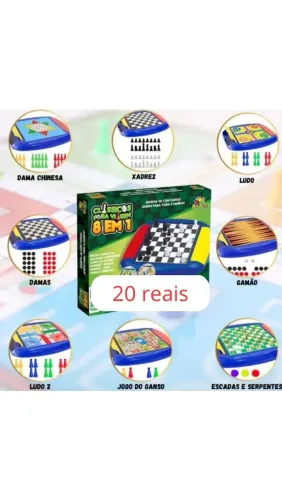 Jogo de tabuleiro 8 em 1