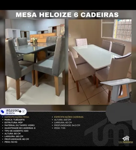 Mesa Heloize 6 cadeiras