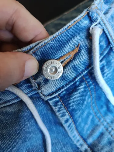 Calça Balão anos 90" Boat Jeans azul claro