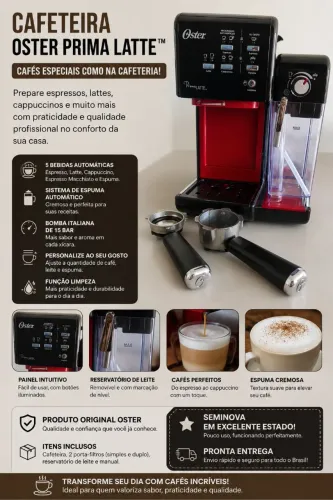 Cafeteira Oster PrimaLatte - SemiNova e em Excelente Estado!