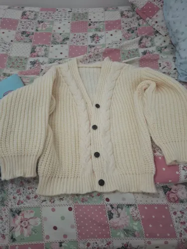 Cardigan off-white tricô