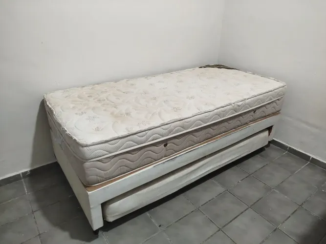 Cama box solteirão 88 x 1,88 c/ auxiliar