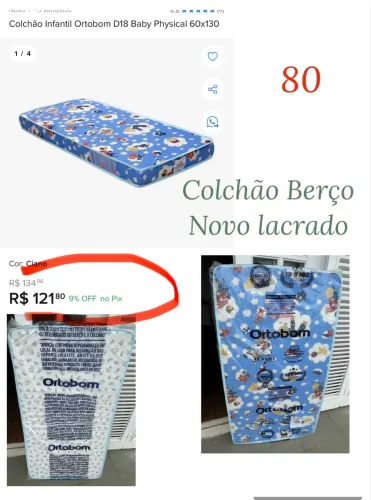 Colchão Berço Ortobom Novo, lacrado.