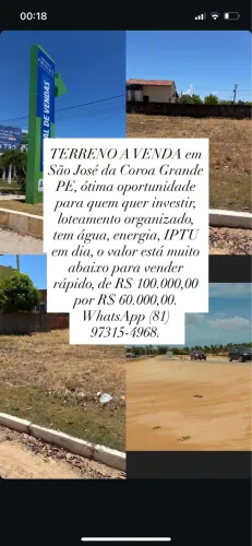 TERRENO 200m² POR R$ 60 MIL!