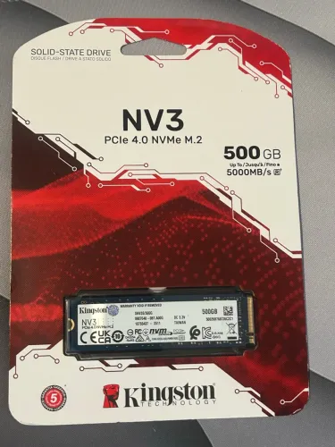 SD 500GB M.2 NVMe PCIe Gen 4x4 Kingston NV3 Ultra Rápido 5000MB/s