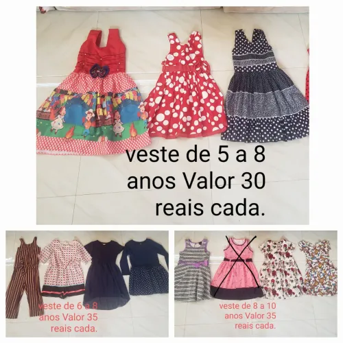 Vendo roupas pra meninas de vários tamanhos e preços.