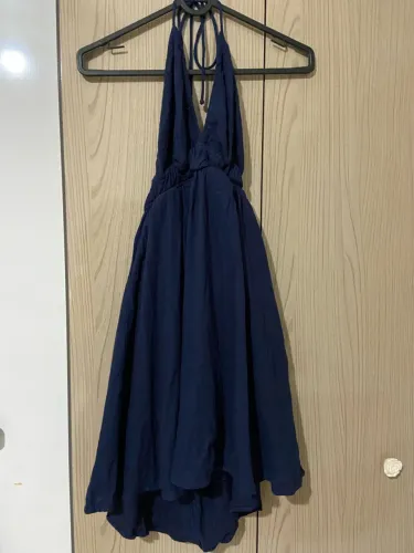 Vestido Greenish azul marinho