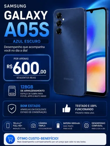 A05s capinha e película novas