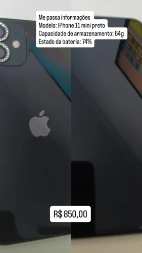 Vendo IPhone 11 mini preto usado em ótimo estado