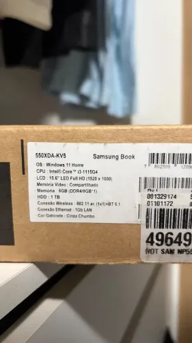 Samsung Book i3 11ª Geração | 8GB RAM | 1TB | Tela Full HD 15,6? | Perfeito Estado