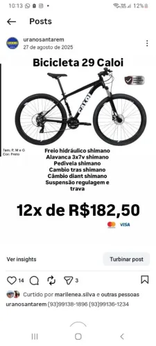 Bicicleta aro 29 caloi