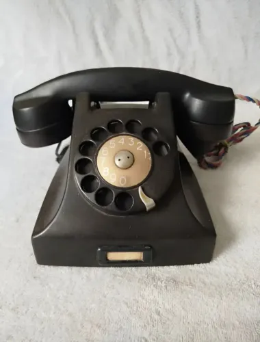 Telefone Antigo Baquelite Ericsson Preto Usado