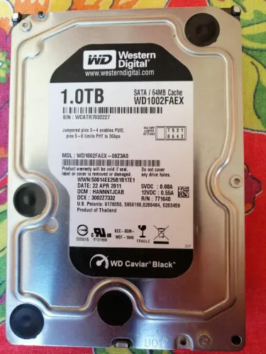 HD WESTERN DIGITAL "CAVIAR BLACK" - 1000 GB - perfeitas condições
