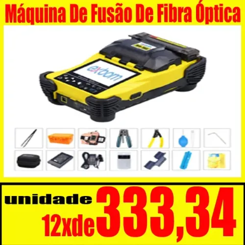 Máquina De Fusão De Fibra Óptica Kit Completo Com Acessórios Fusion Splicer Exbom Mfo 08