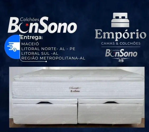 Conjunto cama bau queen base e colchão Benefit itens novos de fabrica molas pocket