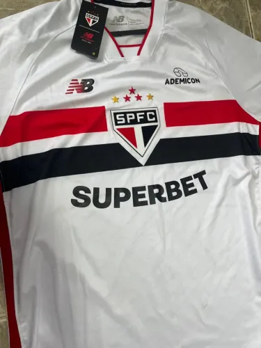 camisa são paulo fc original branca gg